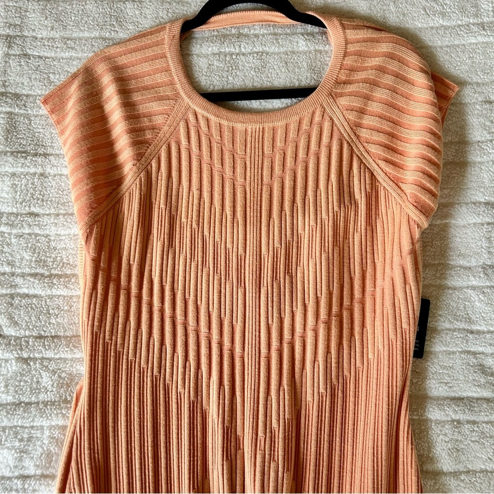 EXPRESS rib-knit twist back midi orange sweater dress size X Large - Picture 8 of 13